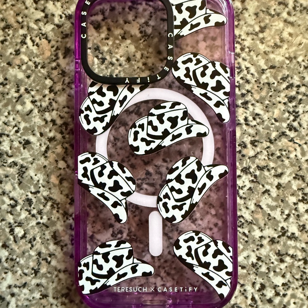 COPY - Casetify Purple Cow Print Phone Case